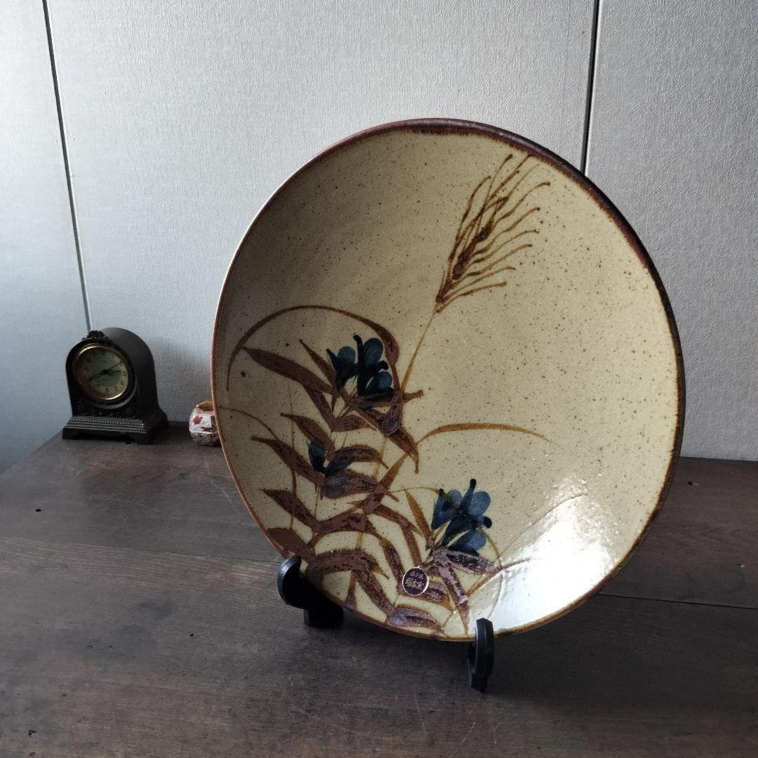 安福由美子 錆釉オーバル平皿 28cm 2枚セット 錆釉 オーバル皿